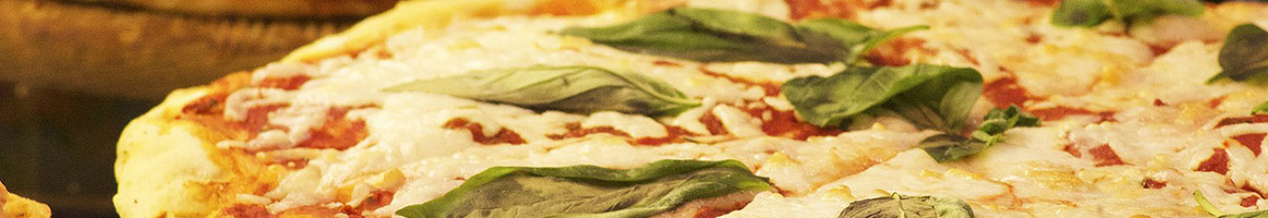 Eating Italian Pizza at Mama Lisa Restaurant restaurant in Mastic, NY.